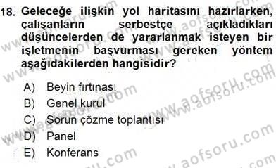 Büro Teknolojileri Dersi 2016 - 2017 Yılı Tek Ders Sınav Soruları 18. Soru