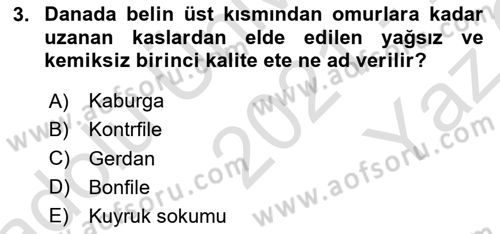 Temel Mutfak Teknikleri Dersi 2021 - 2022 Yılı Yaz Okulu Sınav Soruları 3. Soru