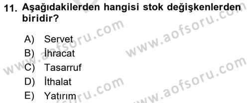 Afet Ekonomisi Ve Sigortacılığı Dersi 2021 - 2022 Yılı (Final) Dönem Sonu Sınav Soruları 11. Soru