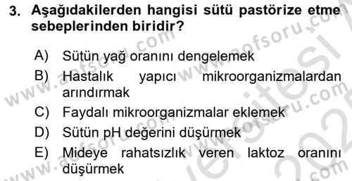 Temel Mutfak Teknikleri Dersi 2024 - 2025 Yılı Yaz Okulu Sınav Soruları 3. Soru