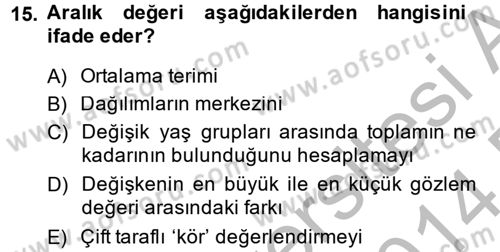 Uluslararası İlişkilerde Araştırma Yöntemleri Dersi 2013 - 2014 Yılı (Final) Dönem Sonu Sınav Soruları 15. Soru
