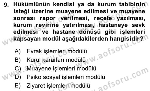 Ulusal Yargı Ağı Projesi 2 Dersi 2018 - 2019 Yılı (Vize) Ara Sınav Soruları 9. Soru