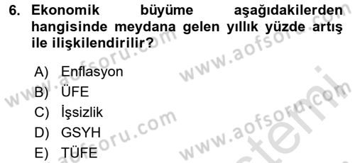 Afet Ekonomisi Ve Sigortacılığı Dersi 2020 - 2021 Yılı Yaz Okulu Sınav Soruları 6. Soru