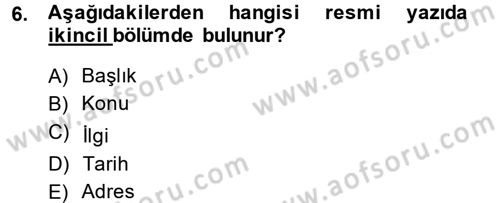 Hukuk Dili Ve Adli Yazışmalar Dersi 2014 - 2015 Yılı (Final) Dönem Sonu Sınav Soruları 6. Soru