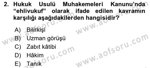 Hukuk Dili Ve Adli Yazışmalar Dersi 2018 - 2019 Yılı (Vize) Ara Sınav Soruları 2. Soru