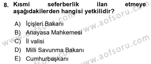 İnsan Hakları Ve Kamu Özgürlükleri Dersi 2023 - 2024 Yılı Yaz Okulu Sınav Soruları 8. Soru