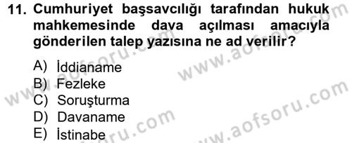 Kalem Mevzuatı Dersi 2012 - 2013 Yılı (Final) Dönem Sonu Sınav Soruları 11. Soru