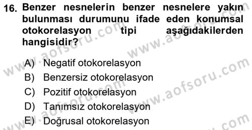 Veri Analizi Ve Değerlendirme Dersi 2023 - 2024 Yılı Yaz Okulu Sınav Soruları 16. Soru