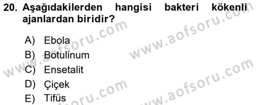 Arama Kurtarma Bilgisi ve Etik Değerler Dersi 2018 - 2019 Yılı (Final) Dönem Sonu Sınav Soruları 20. Soru
