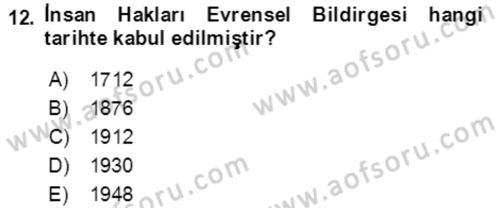 Göç Ve Göçmen Sorunları Dersi 2021 - 2022 Yılı (Vize) Ara Sınav Soruları 12. Soru
