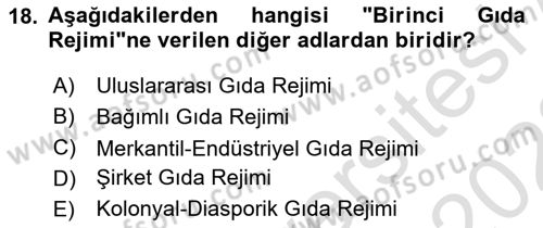 Gastronomi Ve Sürdürülebilirlik Dersi 2021 - 2022 Yılı Yaz Okulu Sınav Soruları 18. Soru