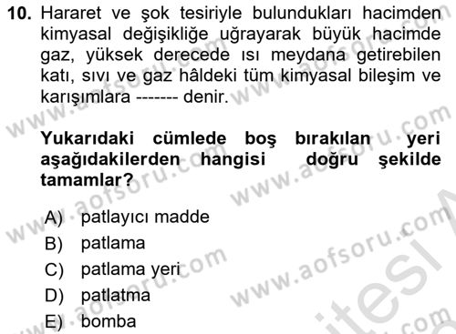 Kbrn Savunma Ve Güvenlik Dersi 2020 - 2021 Yılı Yaz Okulu Sınav Soruları 10. Soru