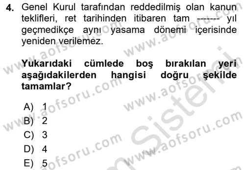 Hukuk Dili Ve Adli Yazışmalar Dersi 2023 - 2024 Yılı (Vize) Ara Sınav Soruları 4. Soru