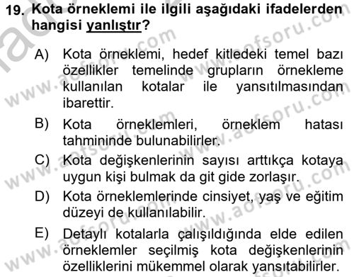 Uluslararası İlişkilerde Araştırma Yöntemleri Dersi 2016 - 2017 Yılı (Vize) Ara Sınav Soruları 19. Soru