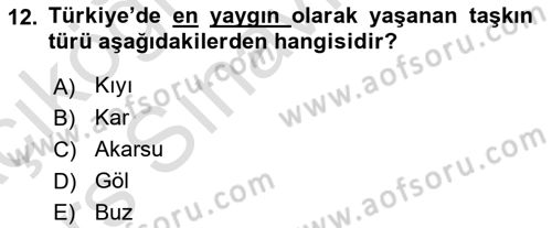 Arama Kurtarma Bilgisi ve Etik Değerler Dersi 2018 - 2019 Yılı 3 Ders Sınav Soruları 12. Soru