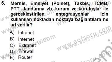 Ulusal Yargı Ağı Projesi 1 Dersi 2013 - 2014 Yılı Tek Ders Sınav Soruları 5. Soru