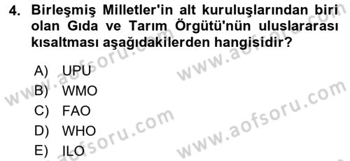 Gıda Coğrafyası Dersi 2019 - 2020 Yılı (Vize) Ara Sınav Soruları 4. Soru