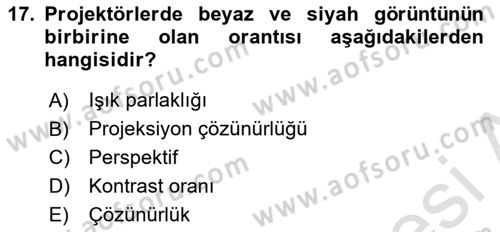 Büro Teknolojileri Dersi 2023 - 2024 Yılı (Vize) Ara Sınav Soruları 17. Soru