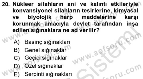 Kbrn Savunma Ve Güvenlik Dersi 2022 - 2023 Yılı Yaz Okulu Sınav Soruları 20. Soru