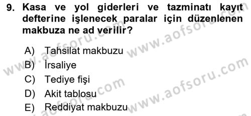 Kalem Mevzuatı Dersi 2018 - 2019 Yılı (Final) Dönem Sonu Sınav Soruları 9. Soru