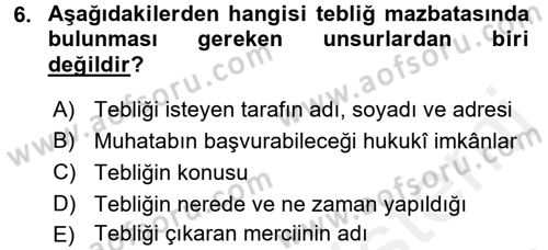Hukuk Dili Ve Adli Yazışmalar Dersi 2017 - 2018 Yılı 3 Ders Sınav Soruları 6. Soru