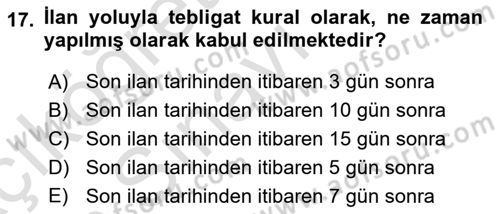 Hukuk Dili Ve Adli Yazışmalar Dersi 2018 - 2019 Yılı 3 Ders Sınav Soruları 17. Soru