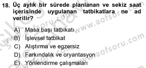 Acil Durum ve Afetlerde Ulaştırma Yönetimi ve Uygulamaları Dersi 2018 - 2019 Yılı 3 Ders Sınav Soruları 18. Soru