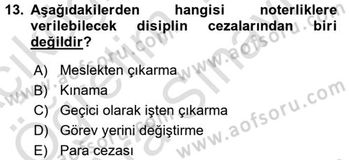Hukuk Dili Ve Adli Yazışmalar Dersi 2023 - 2024 Yılı (Vize) Ara Sınav Soruları 13. Soru