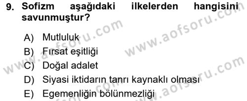 İnsan Hakları Ve Kamu Özgürlükleri Dersi 2015 - 2016 Yılı (Vize) Ara Sınav Soruları 9. Soru