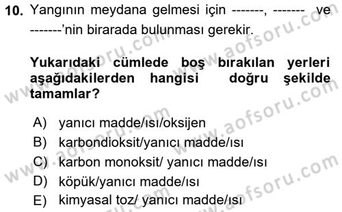 Arama Kurtarma Bilgisi ve Etik Değerler Dersi 2023 - 2024 Yılı (Final) Dönem Sonu Sınav Soruları 10. Soru