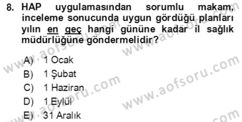 Acil Durum Ve Afet Yönetimi Planları Dersi 2023 - 2024 Yılı (Final) Dönem Sonu Sınav Soruları 8. Soru