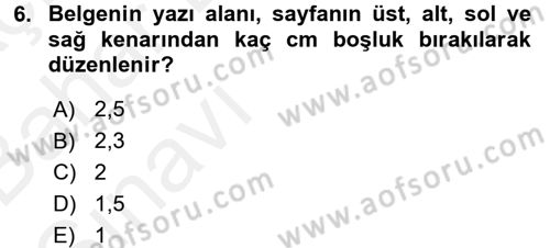 Hukuk Dili Ve Adli Yazışmalar Dersi 2015 - 2016 Yılı (Vize) Ara Sınav Soruları 6. Soru