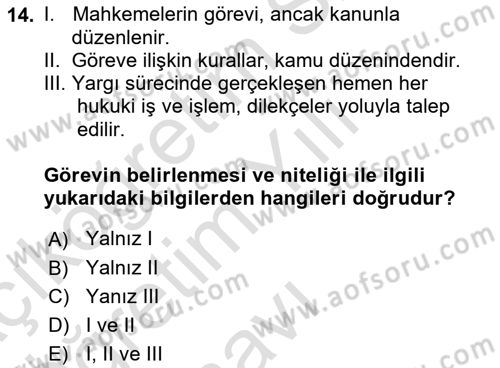 Hukuk Dili Ve Adli Yazışmalar Dersi 2020 - 2021 Yılı Yaz Okulu Sınav Soruları 14. Soru