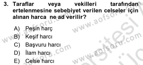 Kalem Mevzuatı Dersi 2018 - 2019 Yılı 3 Ders Sınav Soruları 3. Soru