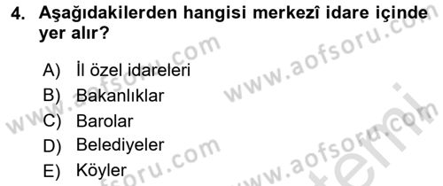 İdari Yargı Dersi 2025 - 2026 Yılı (Vize) Ara Sınav Soruları 4. Soru