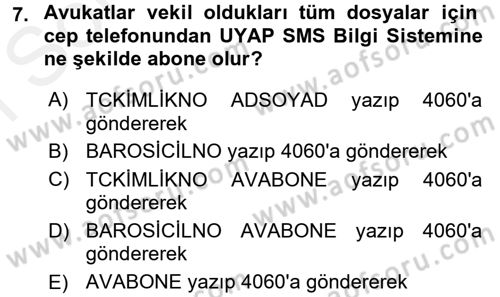 Ulusal Yargı Ağı Projesi 1 Dersi 2017 - 2018 Yılı (Final) Dönem Sonu Sınav Soruları 7. Soru