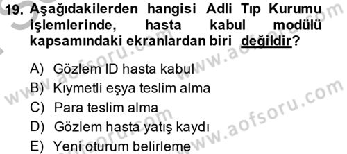 Ulusal Yargı Ağı Projesi 2 Dersi 2014 - 2015 Yılı (Final) Dönem Sonu Sınav Soruları 19. Soru