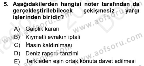 Hukuk Dili Ve Adli Yazışmalar Dersi 2018 - 2019 Yılı (Final) Dönem Sonu Sınav Soruları 5. Soru