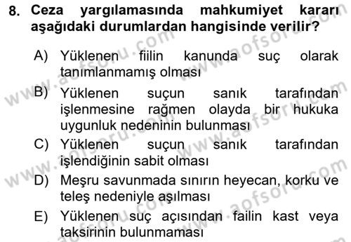Hukuk Dili Ve Adli Yazışmalar Dersi 2018 - 2019 Yılı Yaz Okulu Sınav Soruları 8. Soru