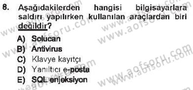 Büro Teknolojileri Dersi 2012 - 2013 Yılı Tek Ders Sınav Soruları 8. Soru