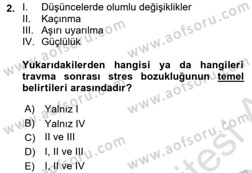 Afet Psikolojisi ve Sosyolojisi Dersi 2023 - 2024 Yılı (Vize) Ara Sınav Soruları 2. Soru