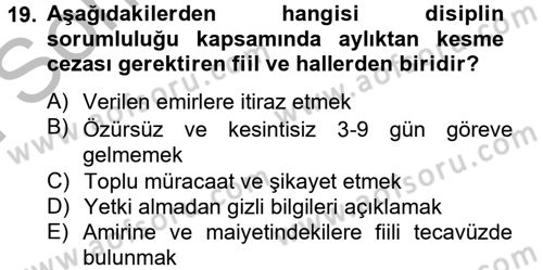 Kalem Mevzuatı Dersi 2012 - 2013 Yılı (Final) Dönem Sonu Sınav Soruları 19. Soru