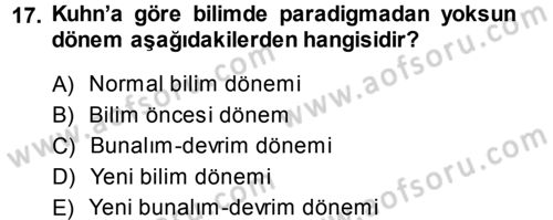Sosyal Bilimlerde Araştırma Yöntemleri Dersi 2013 - 2014 Yılı (Vize) Ara Sınav Soruları 17. Soru