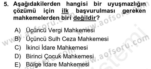 Kalem Mevzuatı Dersi 2015 - 2016 Yılı (Vize) Ara Sınav Soruları 5. Soru