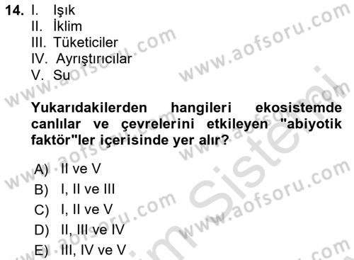 Gastronomi Ve Sürdürülebilirlik Dersi 2023 - 2024 Yılı (Final) Dönem Sonu Sınav Soruları 14. Soru