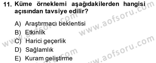 Uluslararası İlişkilerde Araştırma Yöntemleri Dersi 2013 - 2014 Yılı (Vize) Ara Sınav Soruları 11. Soru