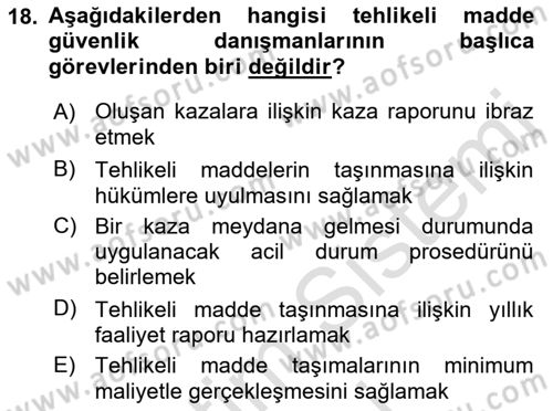 Afet Risk Azaltma Politikaları Dersi 2021 - 2022 Yılı (Final) Dönem Sonu Sınav Soruları 18. Soru