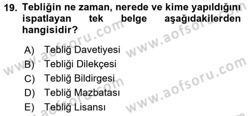 Hukuk Dili Ve Adli Yazışmalar Dersi 2018 - 2019 Yılı Yaz Okulu Sınav Soruları 19. Soru