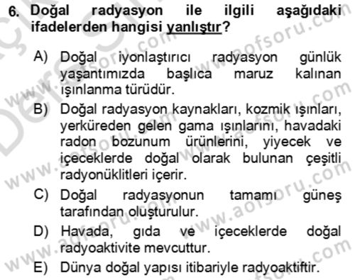 Kbrn Savunma Ve Güvenlik Dersi 2018 - 2019 Yılı 3 Ders Sınav Soruları 6. Soru