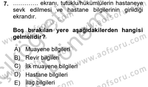 Ulusal Yargı Ağı Projesi 2 Dersi 2016 - 2017 Yılı (Vize) Ara Sınav Soruları 7. Soru